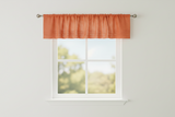 Faux Burlap Window Valance 58" Wide with Pleated Ruffles - Orange