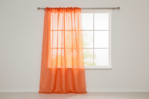 Sheer Tinted Organza Solid Single Curtain Panel 58 Inch Wide - Orange