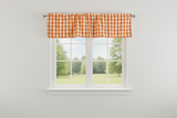 Poplin Gingham Checkered Window Valance 58" Wide - Orange