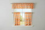 Cotton Gingham Checkered 3 Piece Window Valance Curtain Set (16 Colors)