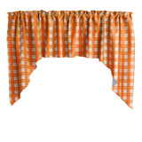 Poplin Tavern Gingham Checkered Swag Window Valance 58" Wide / 36" Tall