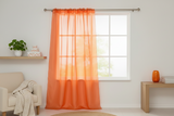 Sheer Tinted Organza Solid Single Curtain Panel 58 Inch Wide - Orange