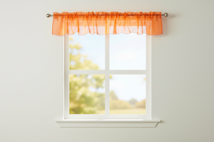 Sheer Organza Window Valance 58" Wide - Solid Orange