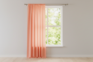 Solid Poplin Window Curtain or Photography Backdrop 58" Wide - Peach