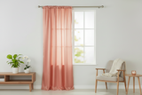 Shiny Satin Solid Single Curtain Panel Drapery 58 Inch Wide - Peach