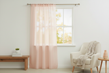 Sheer Tinted Organza Solid Single Curtain Panel 58 Inch Wide - Peach
