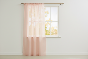 Sheer Tinted Organza Solid Single Curtain Panel 58 Inch Wide - Peach
