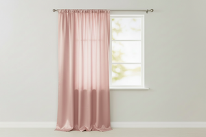 Shiny Satin Solid Single Curtain Panel Drapery 58 Inch Wide - Pink