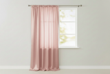 Shiny Satin Solid Single Curtain Panel Drapery 58 Inch Wide - Pink