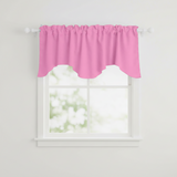 Poplin Solid Scalloped Wave Window Valance 58" Wide / 20" Tall