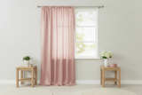 Shiny Satin Solid Single Curtain Panel Drapery 58 Inch Wide - Pink