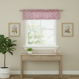 Cotton Window Valance Checkered Print 58" Wide Racecar 1 Inch Checkerboard - Pink