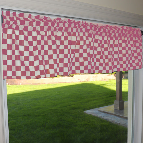 Cotton Window Valance Checkered Print 58