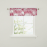 Cotton Window Valance Checkered Print 58" Wide Racecar 1 Inch Checkerboard - Pink