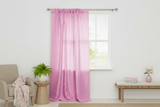 Pintuck Taffeta Cross Stitch Pattern Single Curtain Panel 54 Inch Wide - Pink