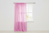 Pintuck Taffeta Cross Stitch Pattern Single Curtain Panel 54 Inch Wide - Pink
