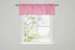 Faux Burlap Window Valance 58" Wide - Pink