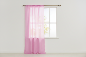 Sheer Tinted Organza Solid Single Curtain Panel 58 Inch Wide - Pink