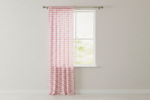 Cotton Curtain Zig-zag Chevron Print 58 Inch Wide - Pink