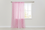 Cotton Gingham Checkered Curtain 58 Inch Wide - Pink
