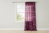 Flocking Damask Taffeta Window Curtain 56 Inch Wide - Pink