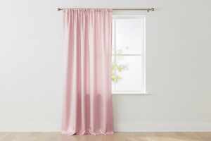 Faux Silk Solid Dupioni Window Curtain 56 Inch Wide - Pink