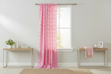 Satin Rosette 3D Pop up Flower Single Curtain Panel 54 Inch Wide - Pink