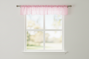 Sheer Organza Window Valance 58" Wide - Solid Pink