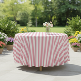 Cotton 1 Inch Wide Stripes Round Tablecloth