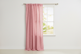 Faux Burlap Texture Polyester Solid Single Curtain Panel 58 Inch Wide - Pink