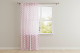 Cotton Curtain Polka Dots Print 58 Inch Wide - Pink on White