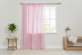 Cotton Gingham Checkered Curtain 58 Inch Wide - Pink