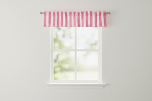 Cotton Window Valance Stripe Print 58 Inch Wide / 2 Inch Stripe - Pink