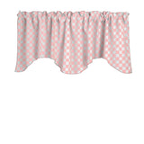 Scalloped Valance Cotton Racecar Checkerboard Print 58" Wide / 20" Tall