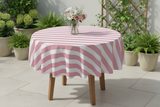 Cotton 2 Inch Wide Stripes Round Tablecloth