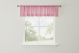 Faux Burlap Window Valance 58" Wide with Pleated Ruffles - Pink