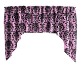 Poplin Damask Floral Swag Window Valance 58" Wide / 36" Tall