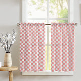 Cotton Racecar Checkerboard Print Café Tier Curtains Window Treatment Kitchen Home Décor