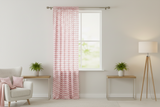 Cotton Curtain Zig-zag Chevron Print 58 Inch Wide - Pink