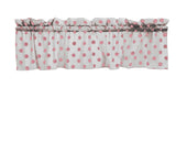 Cotton Window Valance Polka Dots Print 58 Inch Wide / Pink on White