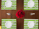 1" Wide Stripes Print Cotton Dinner Table Placemats Holiday Home Decoration 13" x 19" (Pack of 4)
