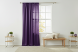 Shiny Satin Solid Single Curtain Panel Drapery 58 Inch Wide - Plum