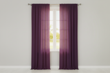Solid Poplin Window Curtain or Photography Backdrop 58" Wide - Plum