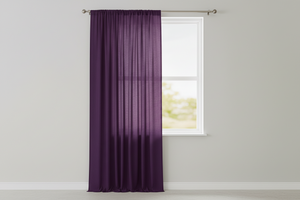 Solid Poplin Window Curtain or Photography Backdrop 58" Wide - Plum