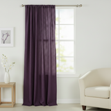 Crinkle Taffeta Crushed Pattern Single Curtain Panel 54 Inch Wide - Plum