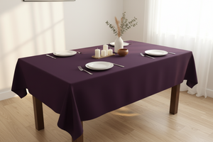 Polyester Poplin Gaberdine Durable Tablecloth Solid - Plum