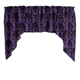 Poplin Damask Floral Swag Window Valance 58" Wide / 36" Tall