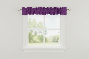 Solid Poplin Curtain Valance Sleeve Topper - Plum