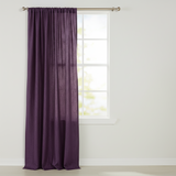 Crinkle Taffeta Crushed Pattern Single Curtain Panel 54 Inch Wide - Plum