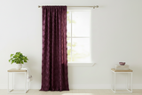 Satin Rosette 3D Pop up Flower Single Curtain Panel 54 Inch Wide - Plum